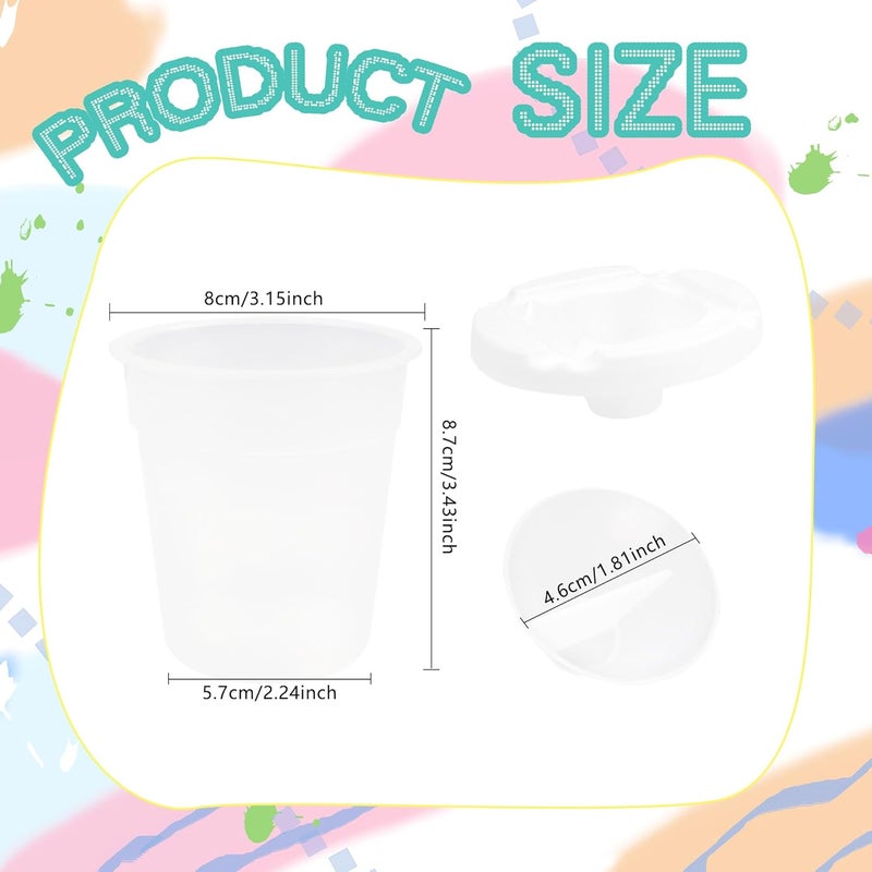 Conagel 30 Pack Kids No Spill Paint Cups with Lids Clear White Spill Proof Paint Cups for Chilren Painting Art Supplies School Prizes Classroom Arts Crafts - Image 2